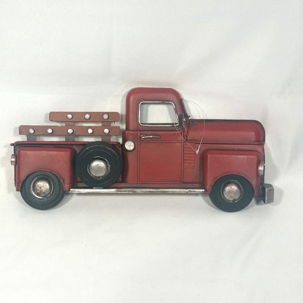 Metal Truck Wall Decor Red Vintage Rustic Farmhouse Relief